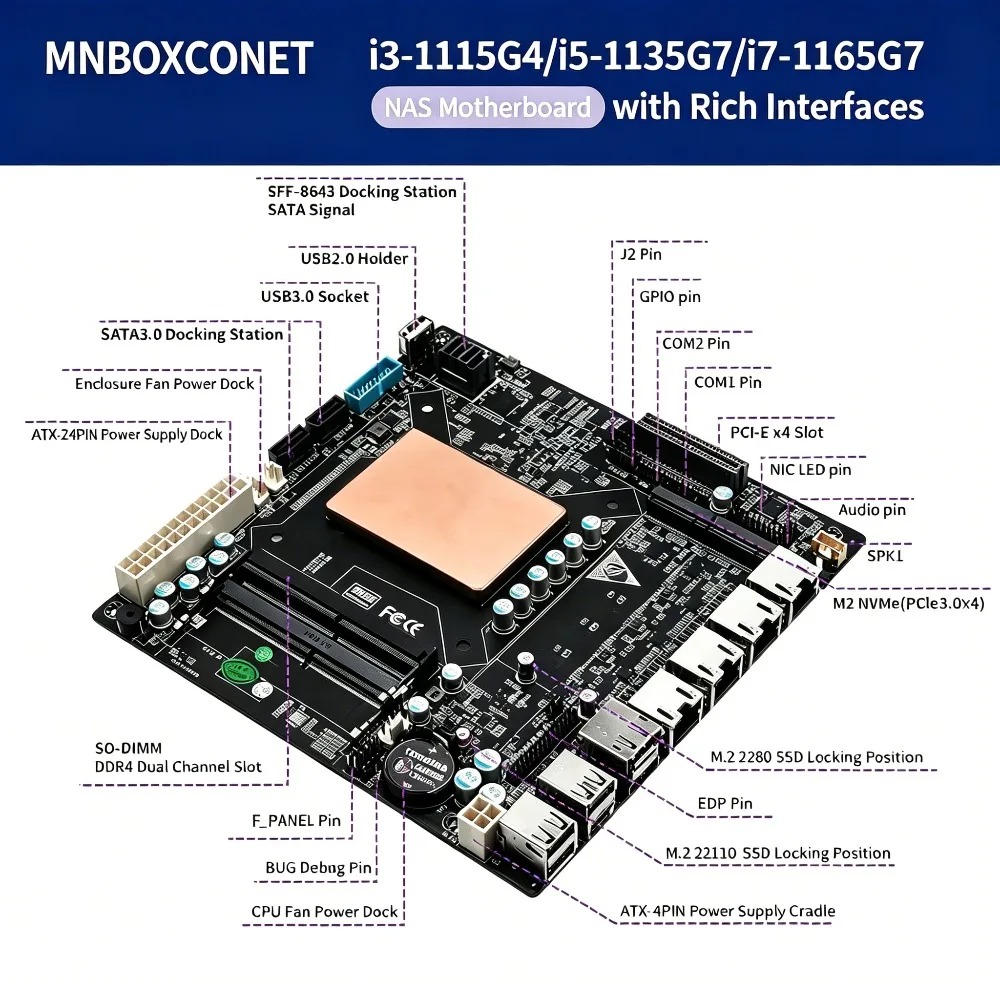 ITX NAS Motherboard with 11th  - Nas Motherboard 8 Sata Mini Itx 评论和价格