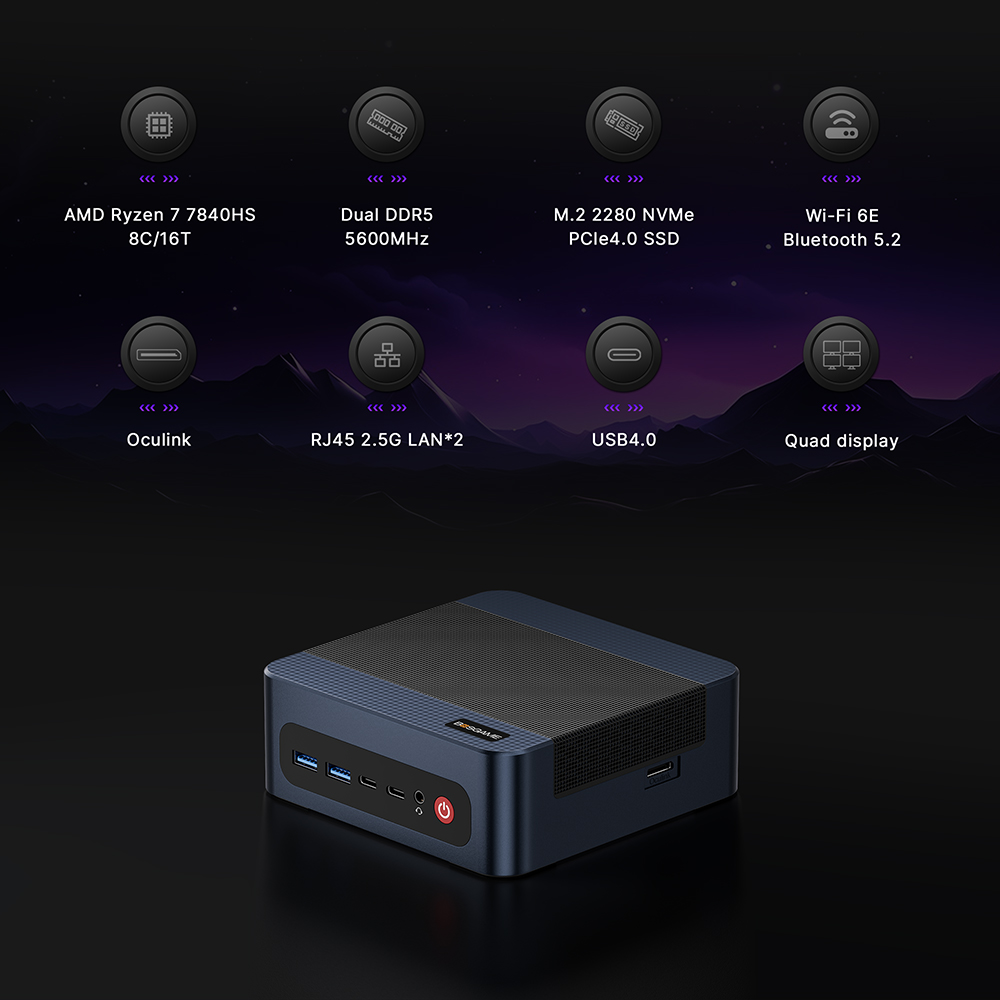 BOSGAME M4 Neo Mini PC AMD Ryz - Amd Ryzen 7 7840Hs Mini Pc 评论和价格